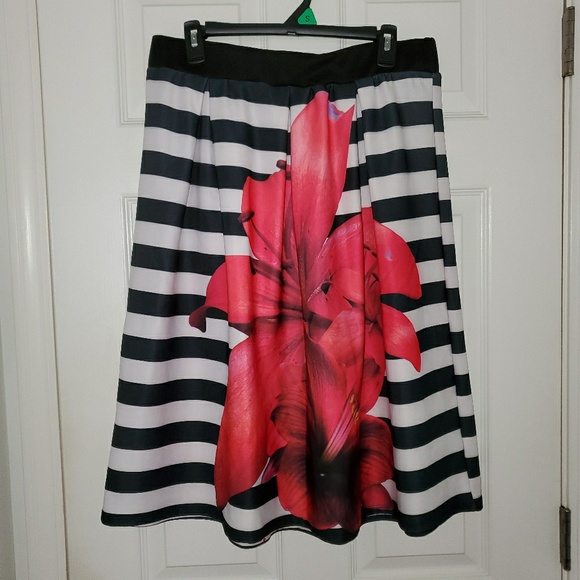 Rue 21 Rue Plus Flora Striped Skirt 2X - Picture 3 of 3
